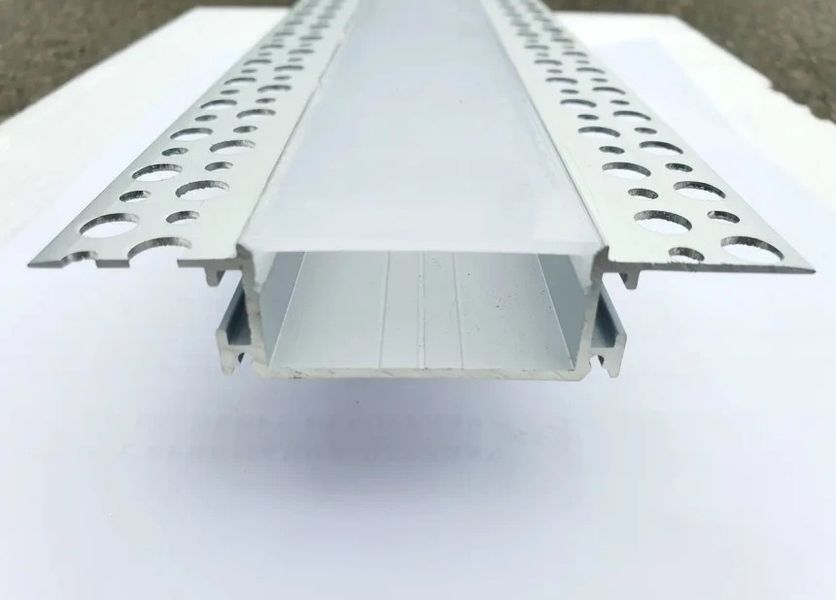 Алюмінієвий врізний профіль для гіпсокартону з LED каналом 88x48x18,5 ALU-8848185-30 фото