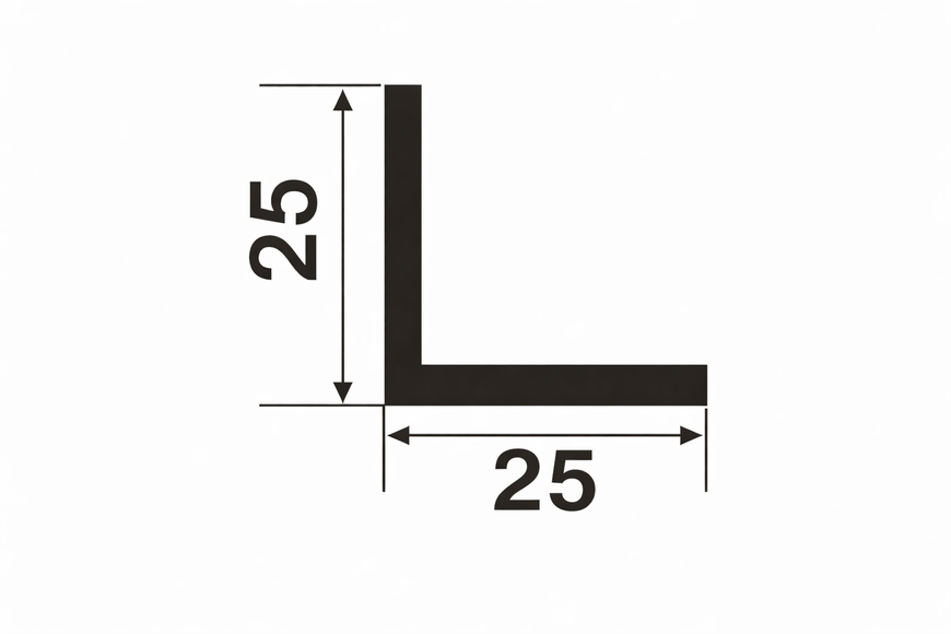 Алюмінієвий кутник 25*25, Без покриття 3м KU-25x25-BP-30 фото