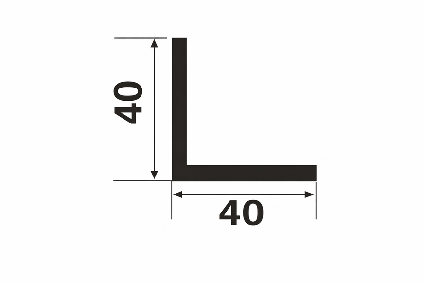 Алюмінієвий кутник зовнішній 40*40, Чорний 3м KU-40x40-CH-30 фото