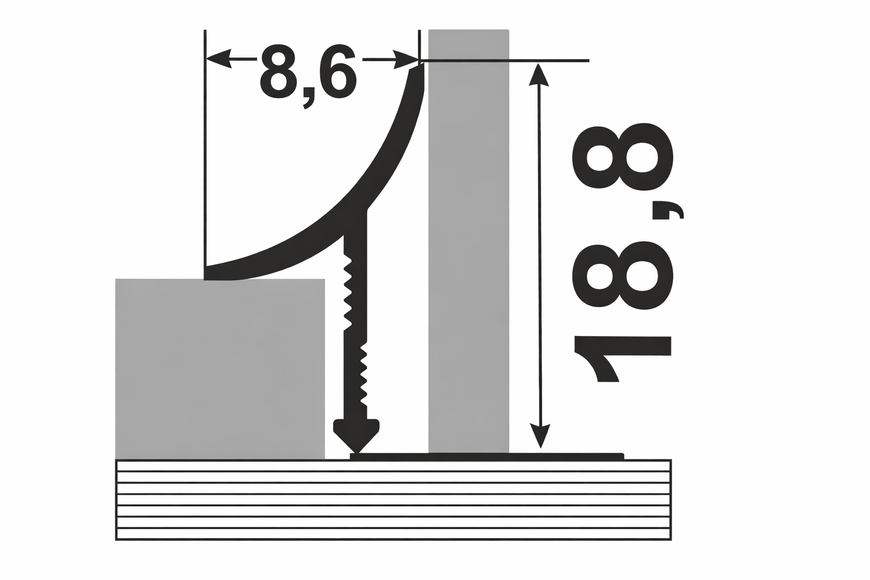 Алюмінієвий внутрішній кут для плитки ВАП, Бронза мат 2.7м VAP-IN-03 фото